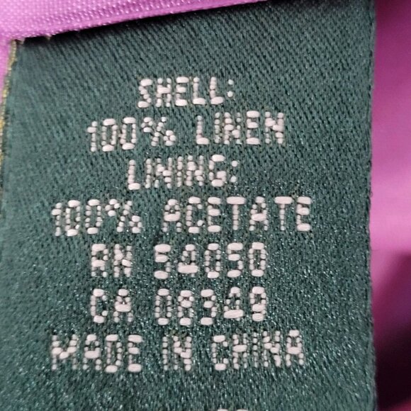 Lauren Ralph Lauren Purple Linen Buttoned Lined Notch Blazer Jacket Size 14 - Picture 4 of 16